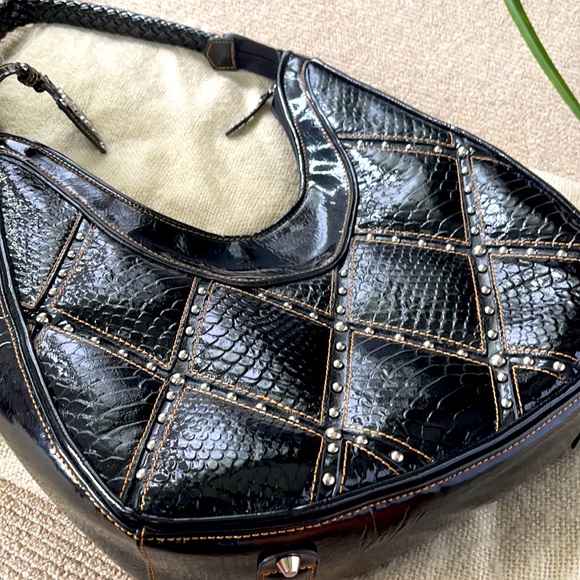 Mini Bracelet Hobo Bag in Suede and Snakeskin Leather main image 1